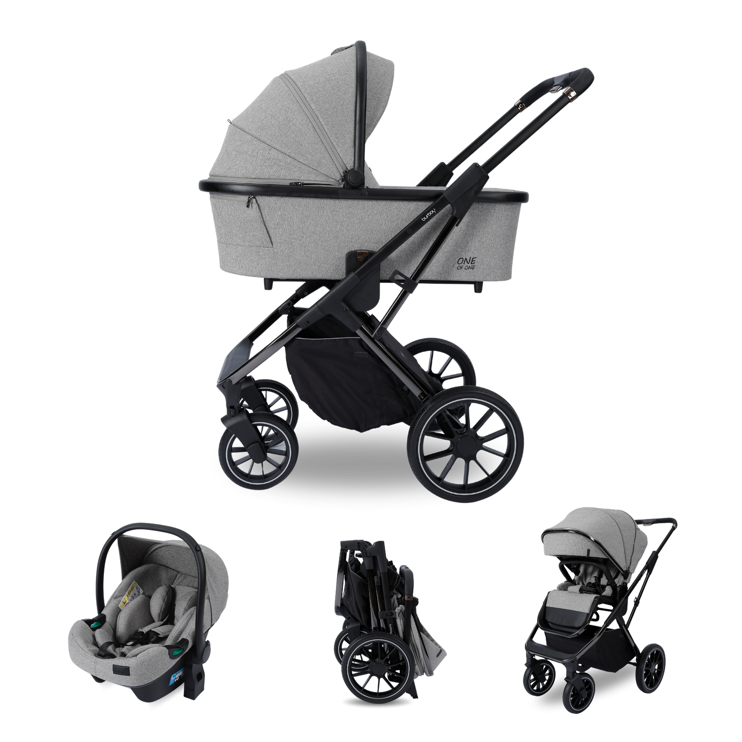 Burbay - E77, Хүүхдийн 3-н хос тэрэг, Light Grey