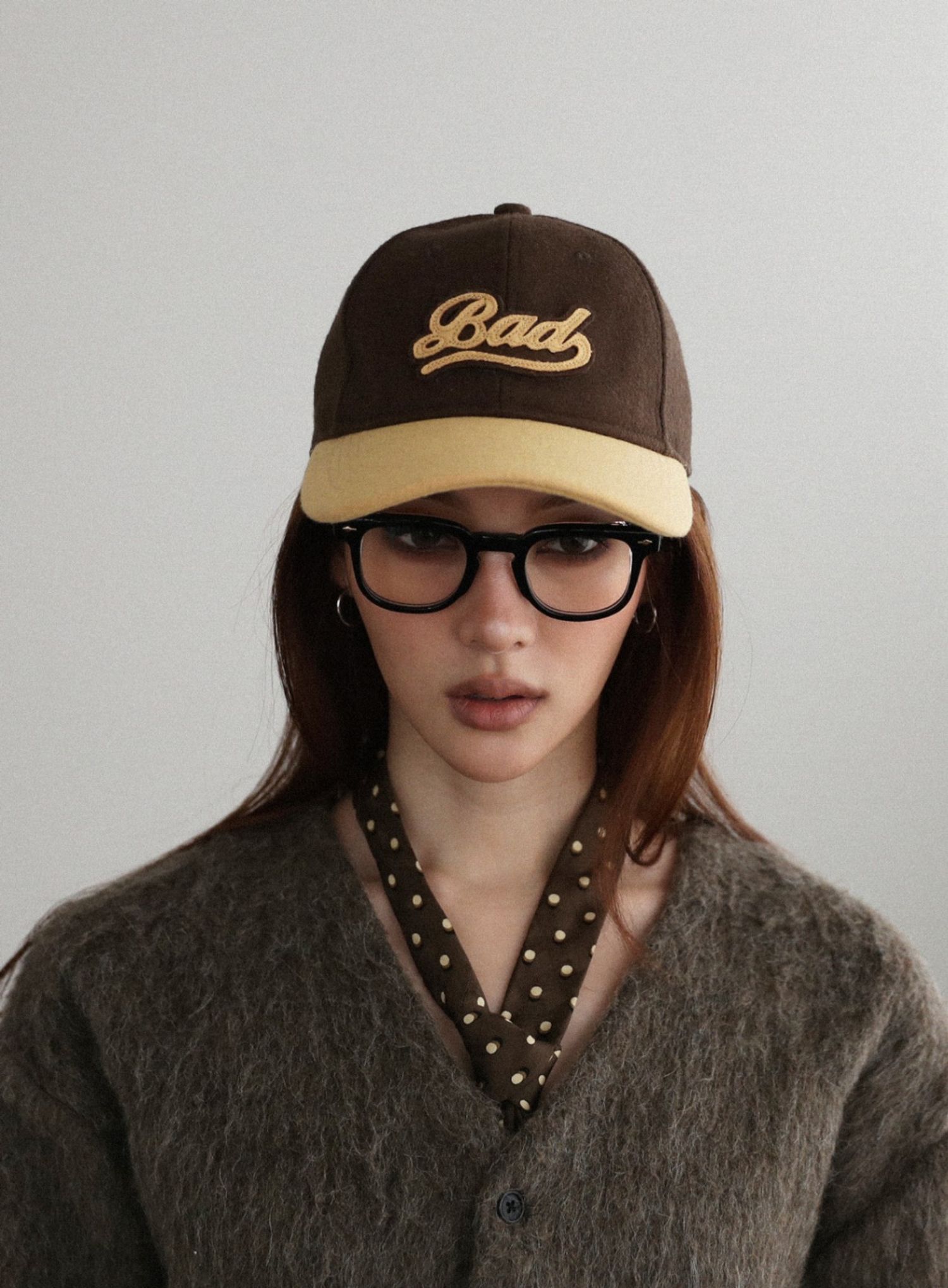 Contrast Wool Ball Cap - Chocolate