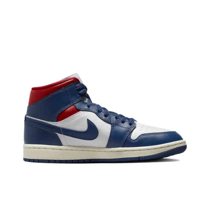 Jordan 1 Mid French Blue Gym Red 