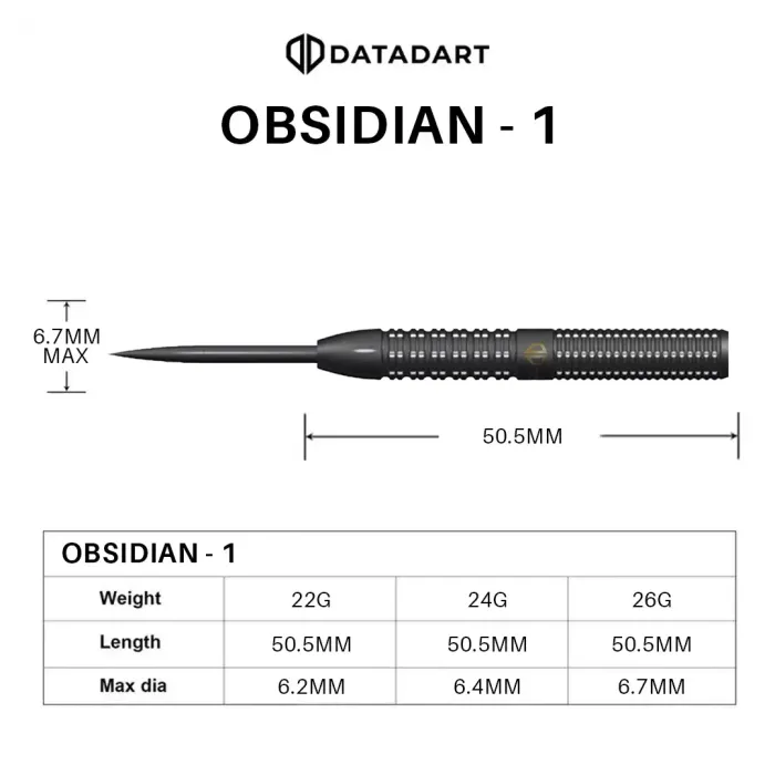 DATADART Obsidian Darts - Steel Tip