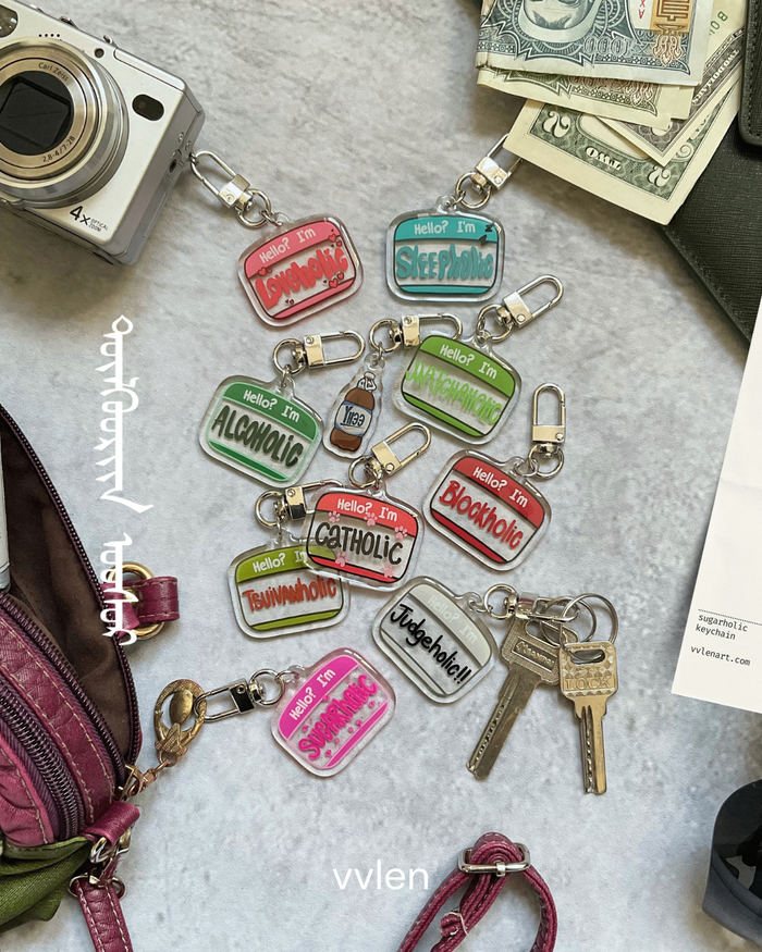 ' HELLO I'm ' keychain 