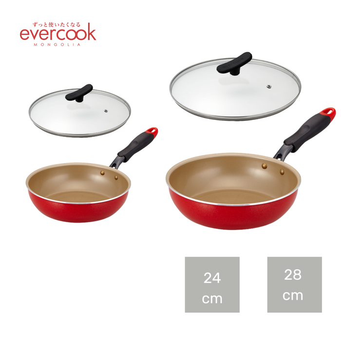 EVERCOOK Хос хайруулын тавгийн сет : 24см болон 28см хайруулын таваг 