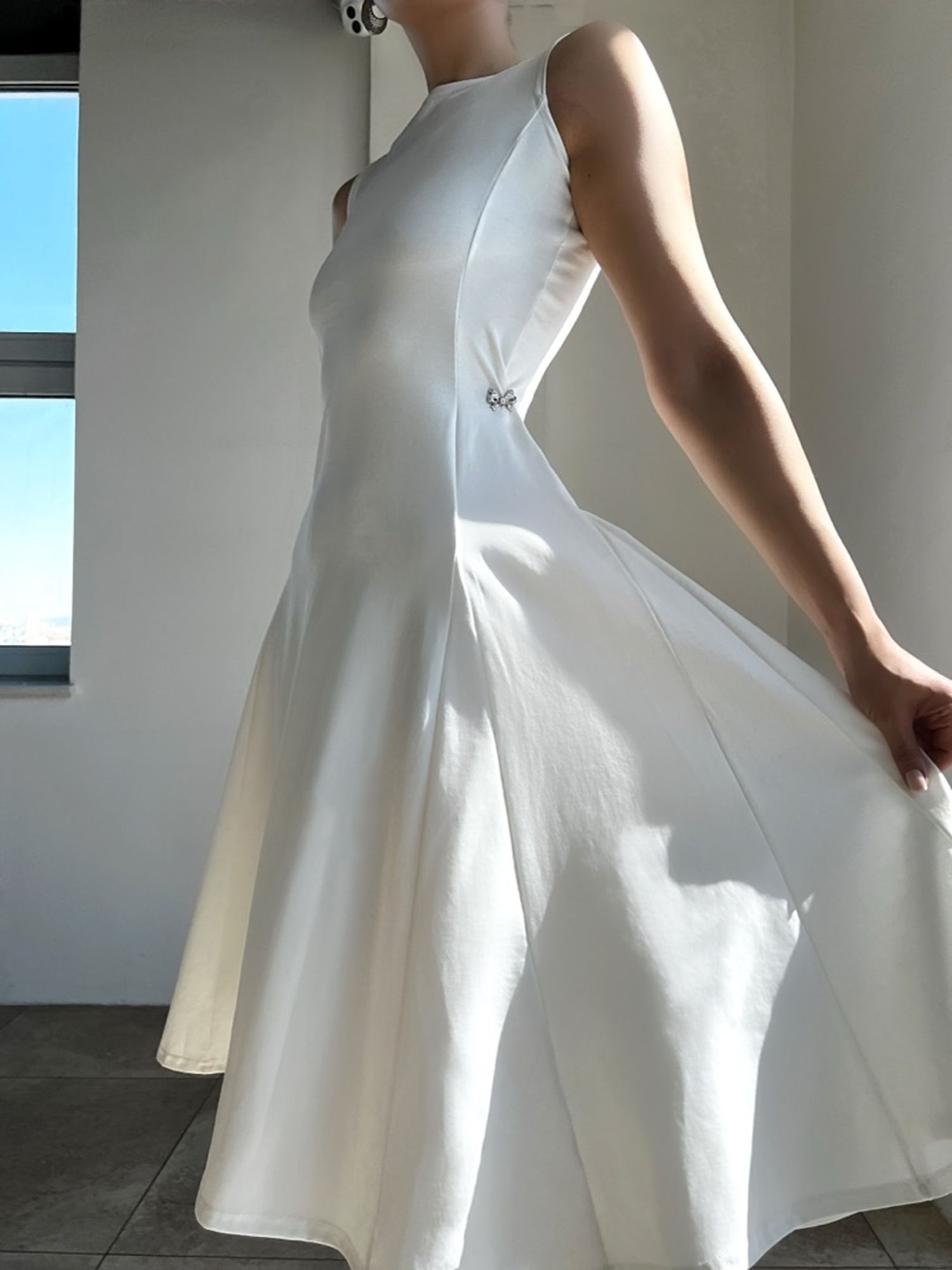 Boat neck dress