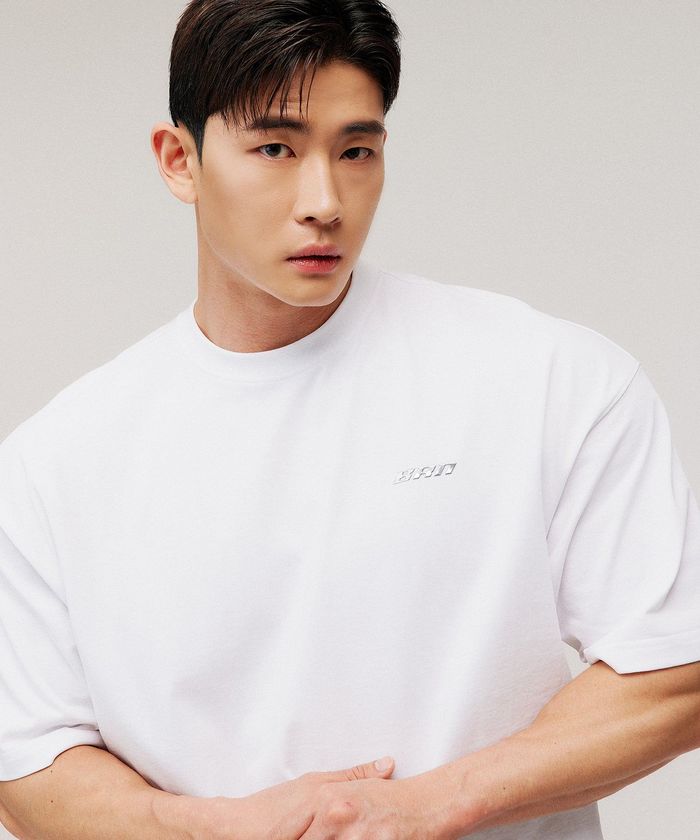 SILVER BRN SEMI OVER FIT T-SHIRTS [WHITE]