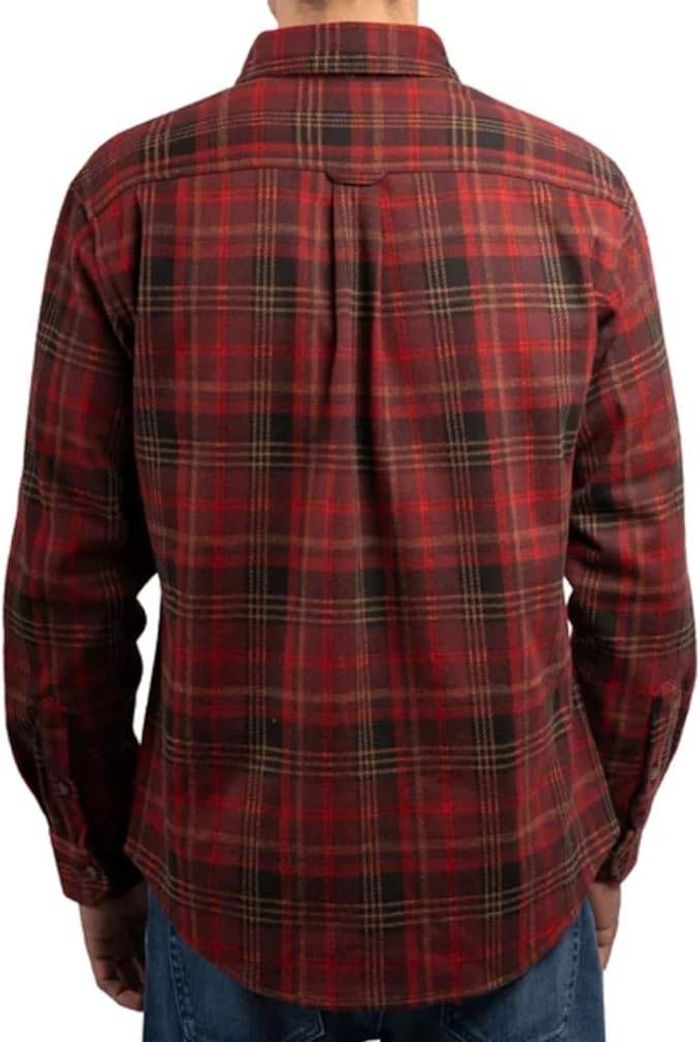 Jachs New York Men's Long Sleeve Button Up Brushed Flannel Shirt, Red, Size L