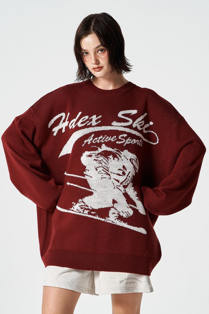 Overfit Ski Knit (Cherry Red)