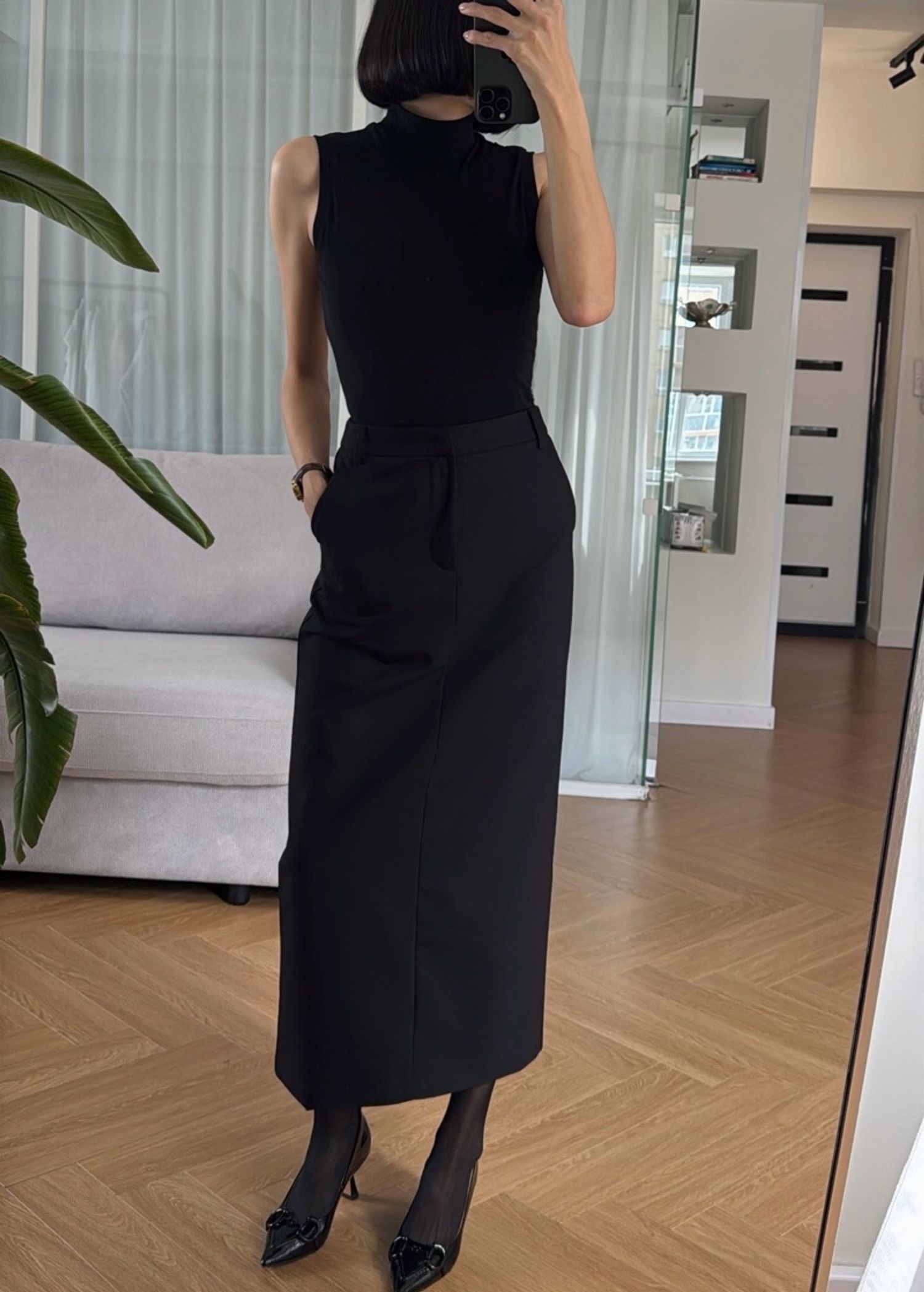 Black suit skirt