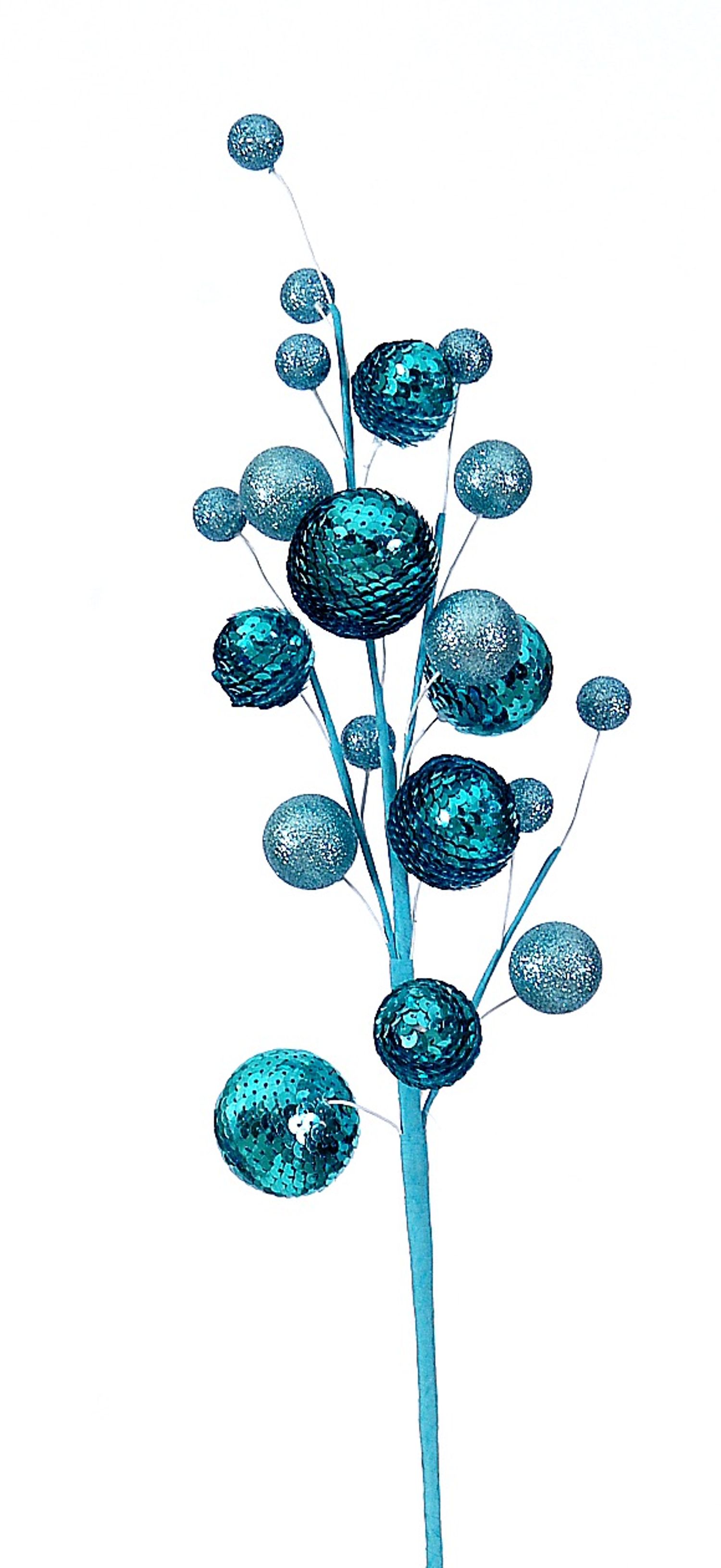 Branch w/lt blue glitter balls