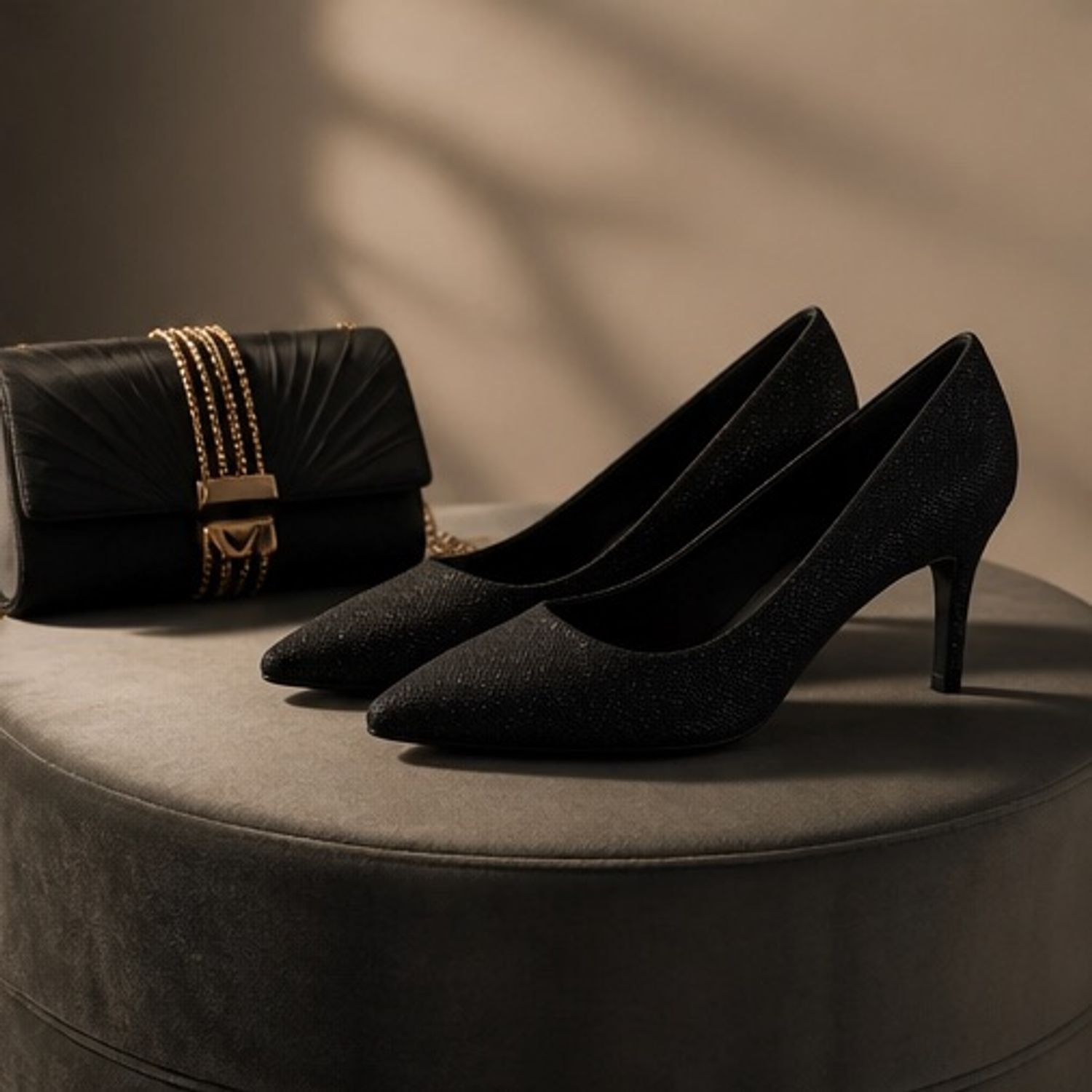 Rockport shiny black heel