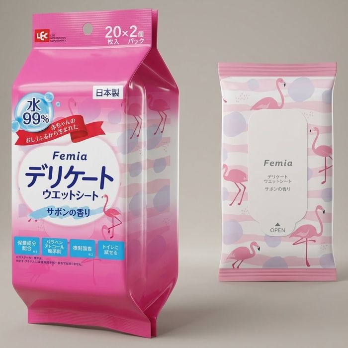 Femia Femwet савангийн үнэртэй эмэгтэйчүүдийн салфетка 20 ширхэг × 2 уут