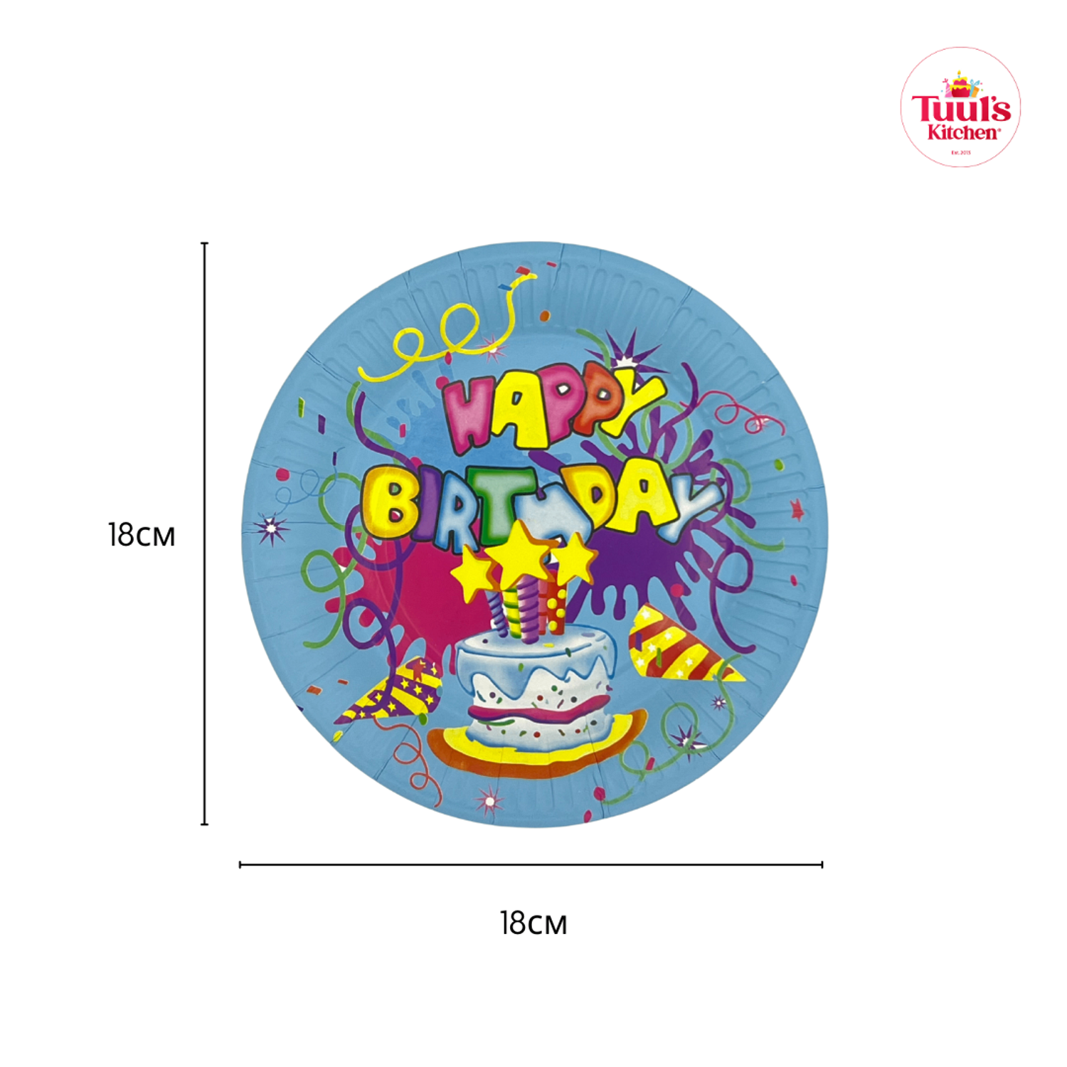 HBD таваг цэнхэр, торттой 18cm