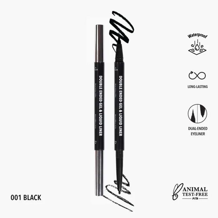 Moira double ended gel liquid liner /001/ black