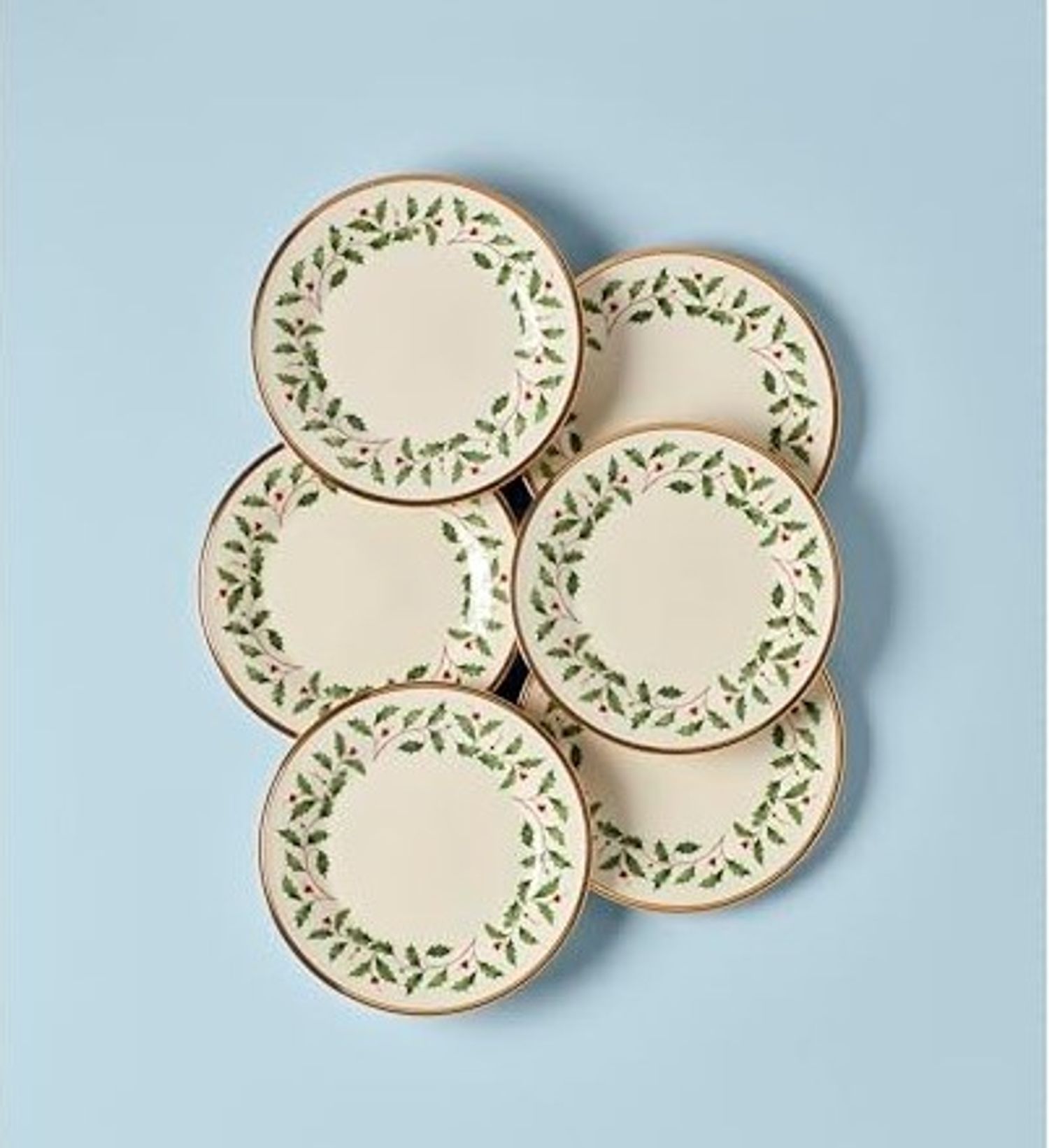HOLIDAY DW SALAD/DESSERT PLATE S/6
