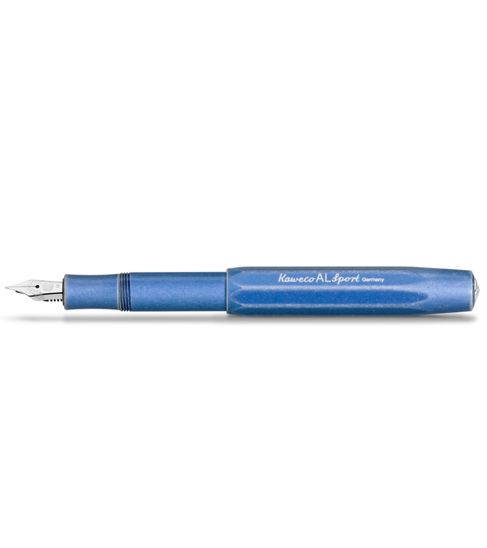 Kaweco AL SPORT Stonewashed Fountain Pen Blue Broad Nib 