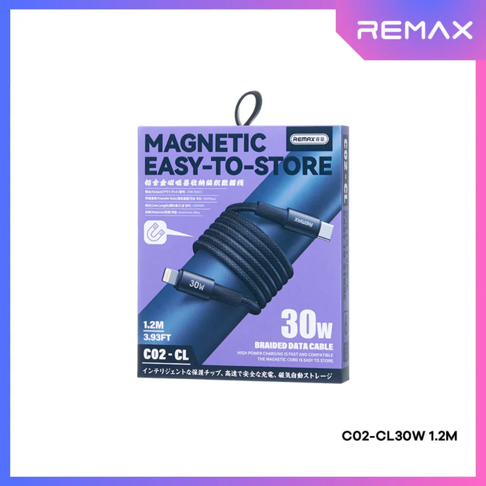 C02 C-L Magnetic Suction Type-C To Lightning Fast Charging Data Cable ...