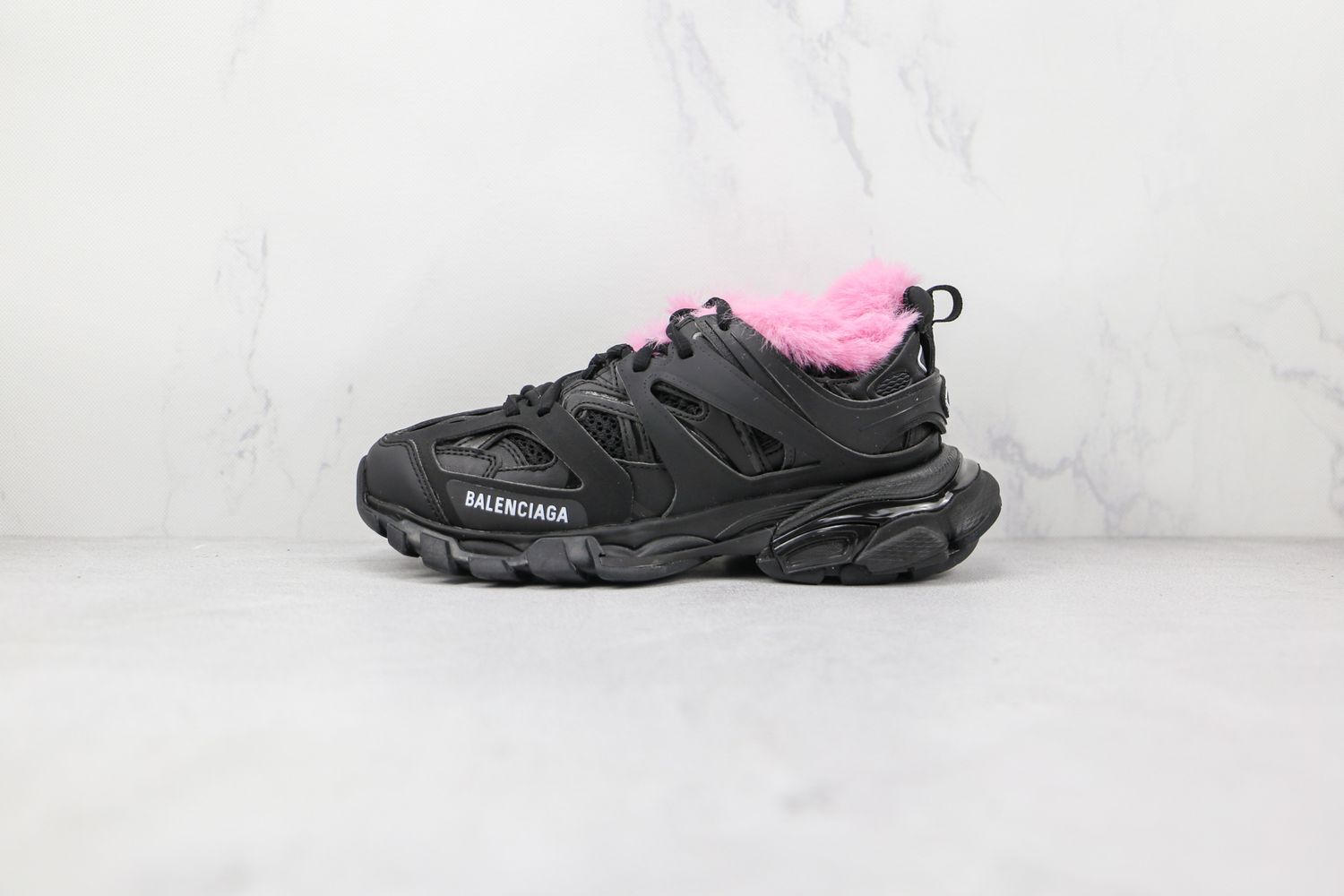 Balenciaga Wmns Track Sneaker 'Fake Fur - Black Pink'