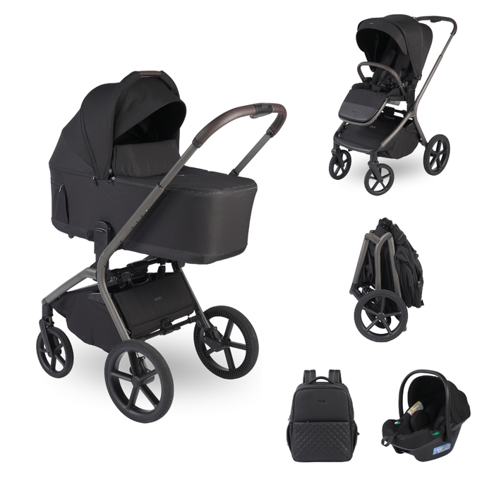 Burbay - J02, Хүүхдийн 3-н хос тэрэг, Deep Black