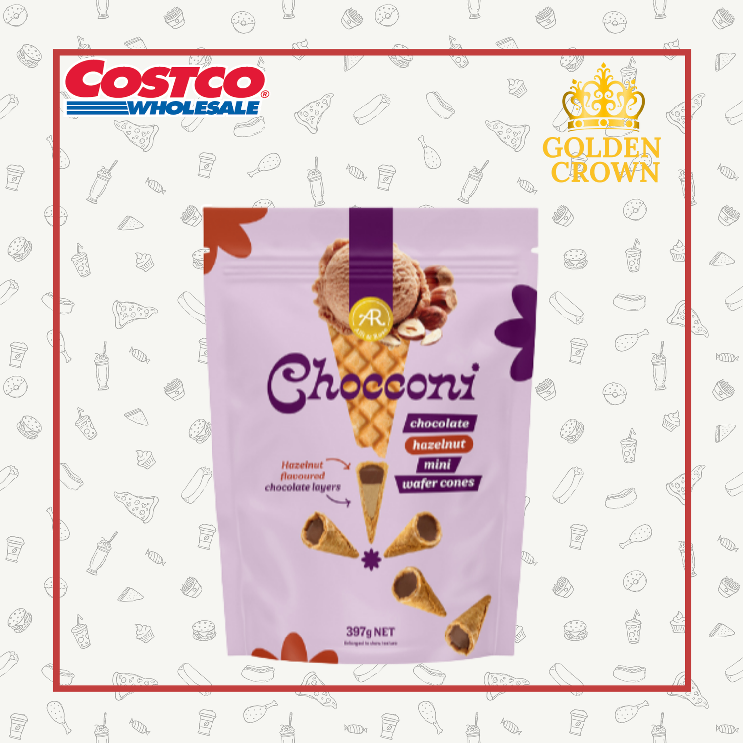 Chocconi mini cones 397g