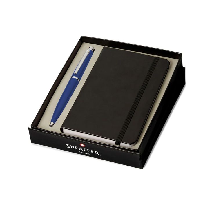PEN SHEAFFER VFM NEON BLUE WITH NICKEL PLATED TRIMS BP WITH A6 NOTEBOOK