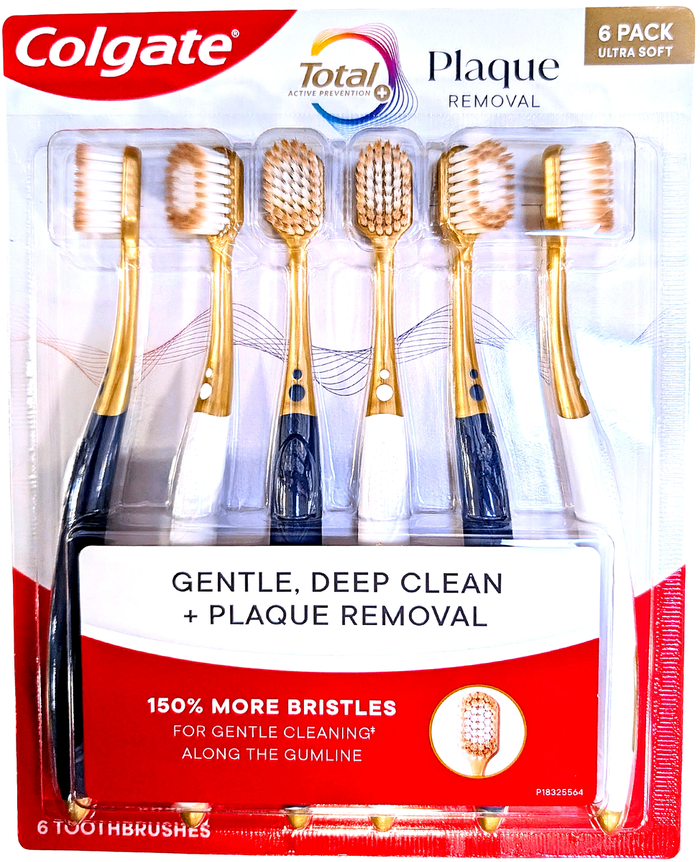 Colgate Total Plaque Removal Manual Toothbrush Ultra Soft (6 Pack)