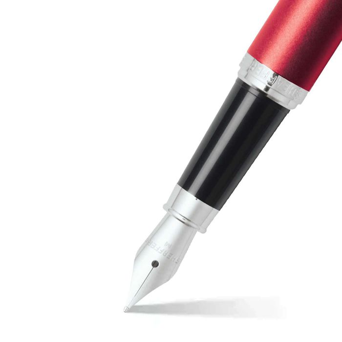 PEN SHEAFFER VFM E9403 EXCESSIVE RED WITH CHROME PLATED TRIMS MEDIUM FP