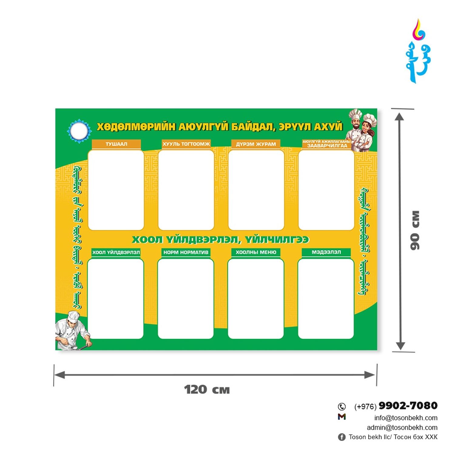 Хоол үйлдвэрлэл, үйлчилгээ ХАБЭА самбар