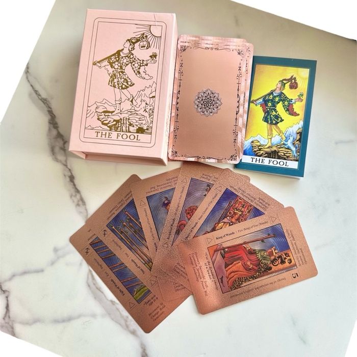 Pink Gold Foil Big Tarot | Ягаан Хулдаасан Том Тарот Хөзөр