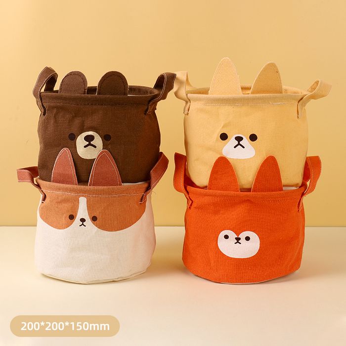 Side Ears Animal Series Small Fabric Storage Bucket