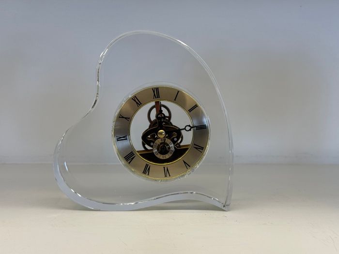 Glass made Heart Table Clock