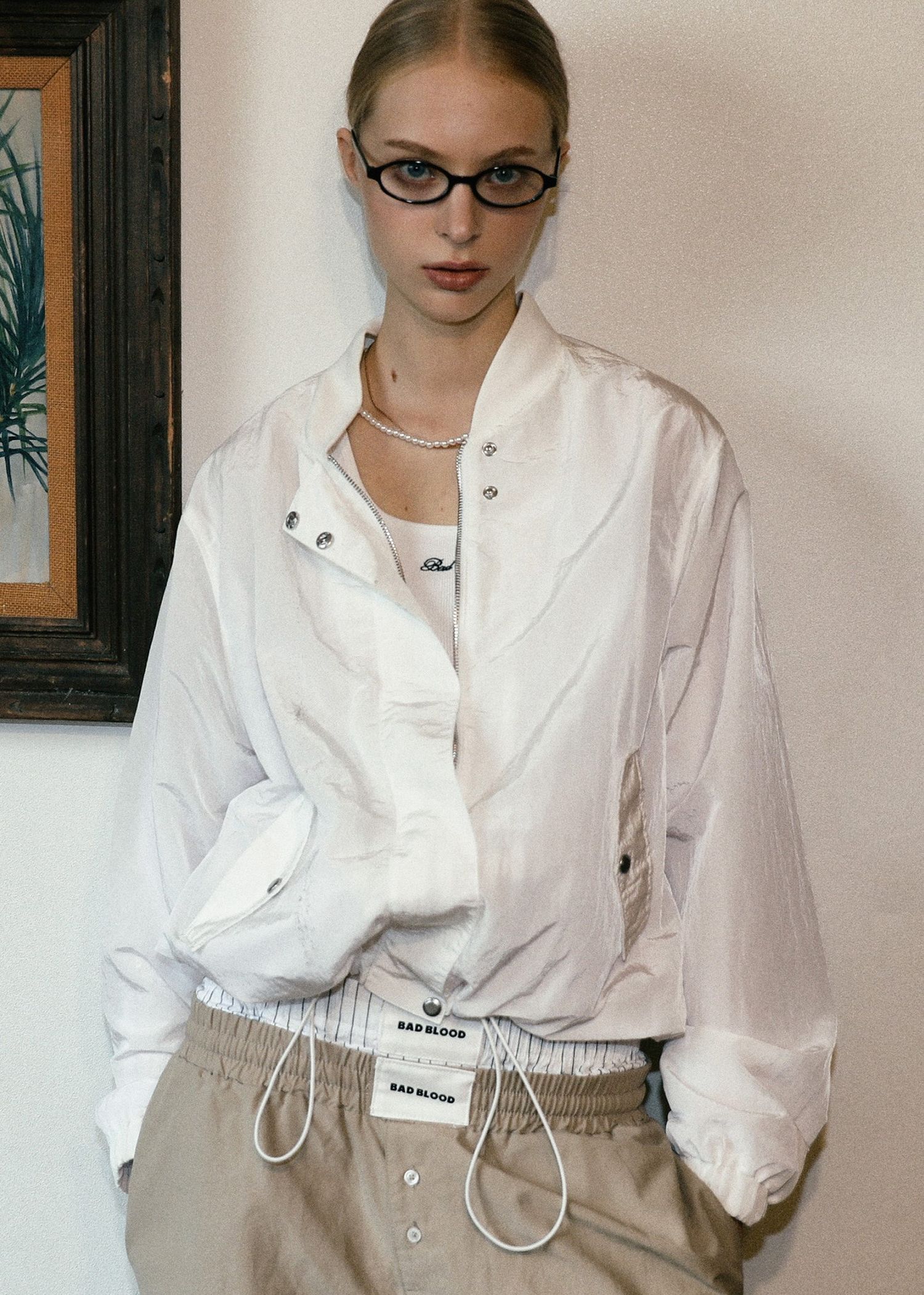 Clear Nylon MA-1 Jacket - White