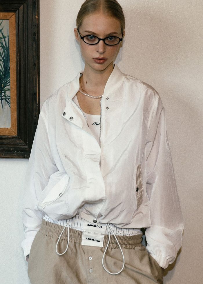 Clear Nylon MA-1 Jacket - White