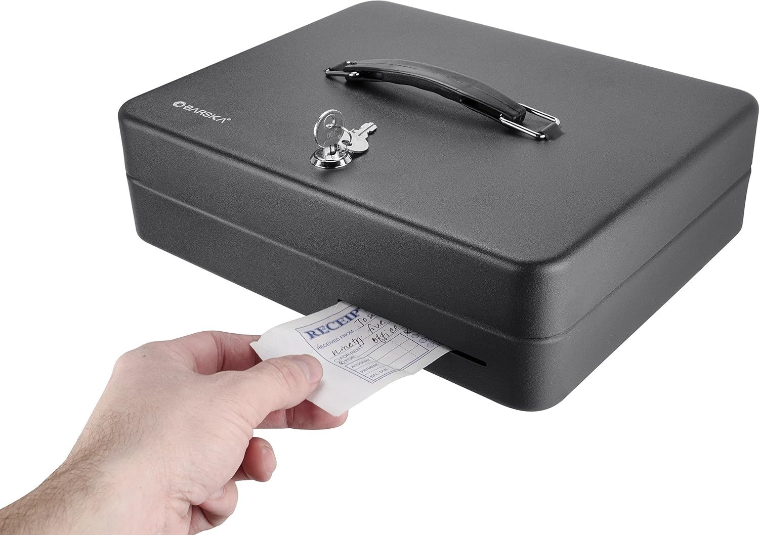 Barska UCB13052 эвхэгддэг мөнгөний хайрцаг, цоожтой, зоос хийх хэсэгтэй