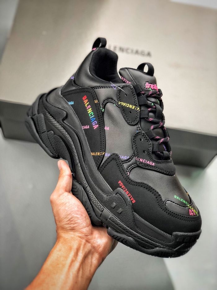 Balenciaga Triple S “All Over Logo Black Rainbow”