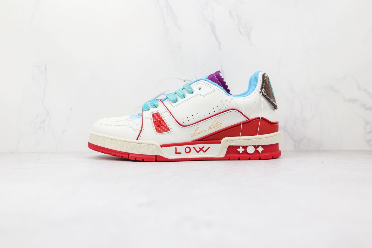 LOUIS VUITTON Trainer Upcycling Sneakers 'White Blue Purple for China' 