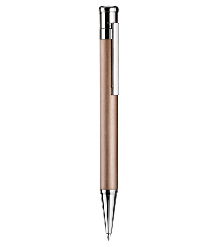 Otto-Hutt Design 04 Ballpoint pen - barrel satin finish sand matt lacquered, cap and fittings platinum plated
