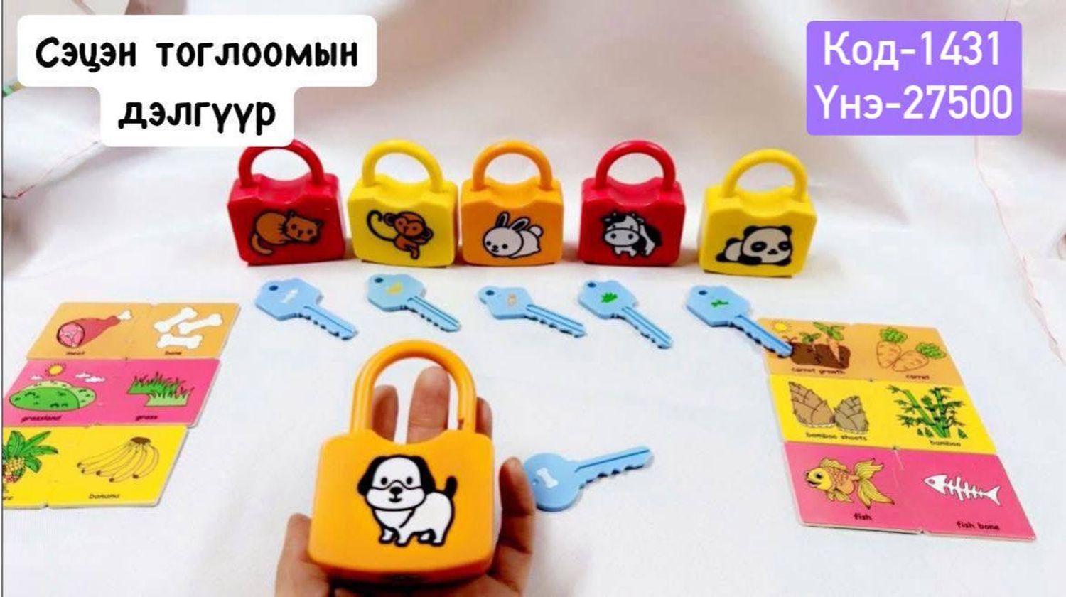 animal food pairing learning locks