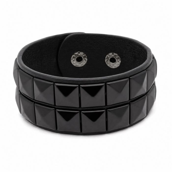 Black Double-Row Studded Cuff