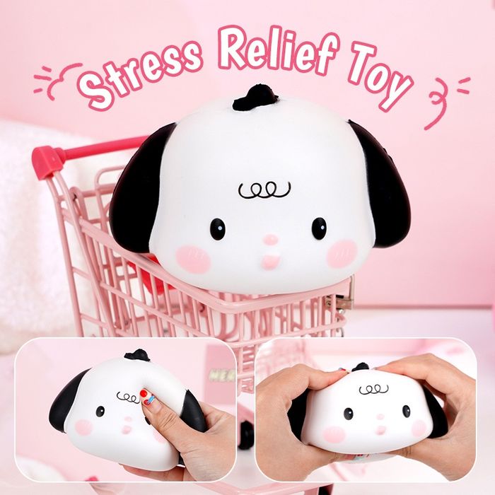 Cute Puppy PU Stress Relief Toy (Black)