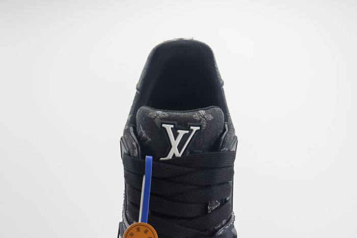 LOUIS VUITTON LV Trainer Sneakers 'Black Grey Denim Monogram'
