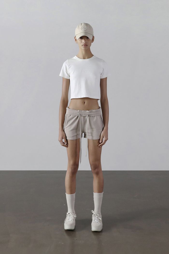 Heavy Stretch Cotton Crop T-shirt - White