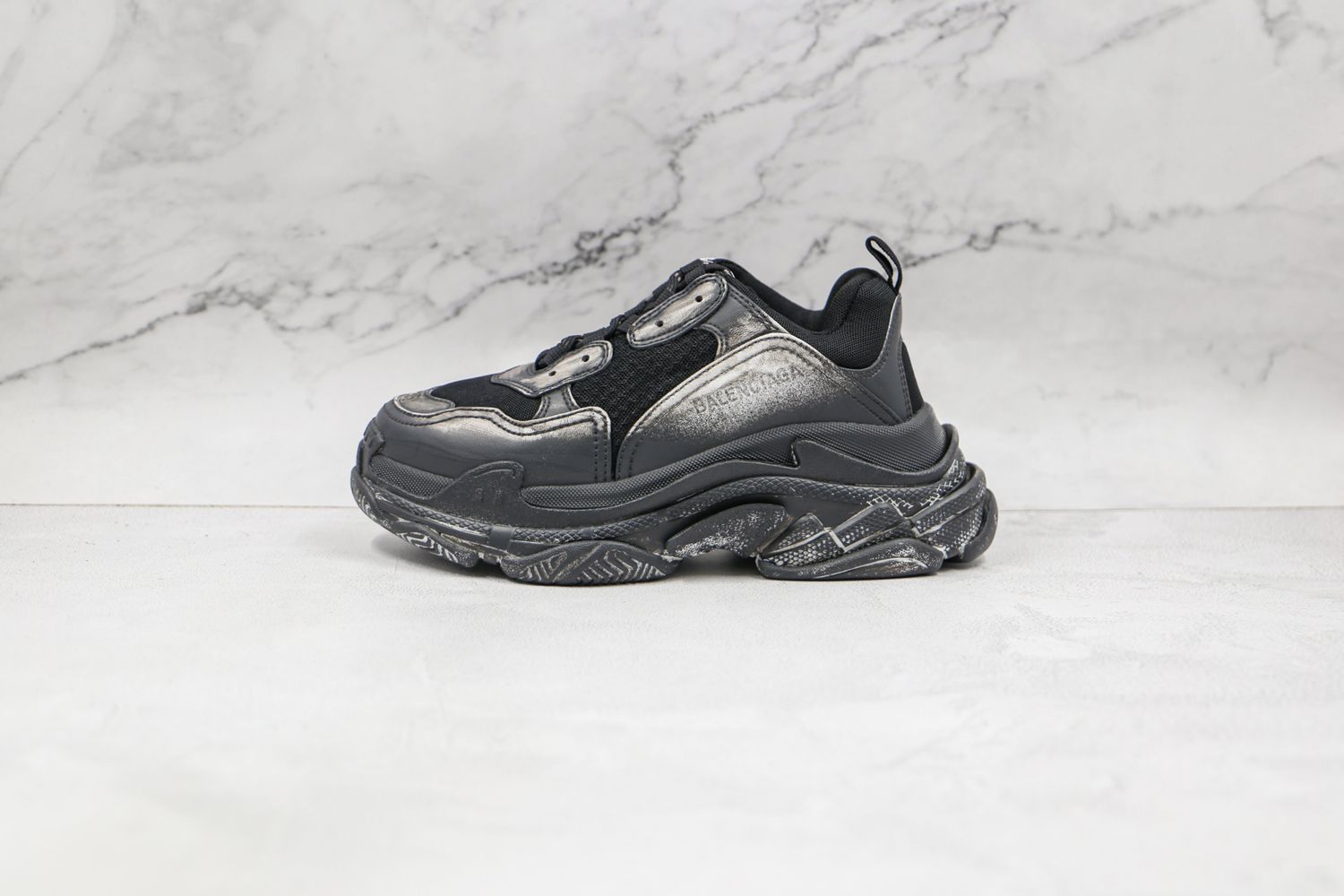 Balenciaga Black Faded Triple S Sneakers