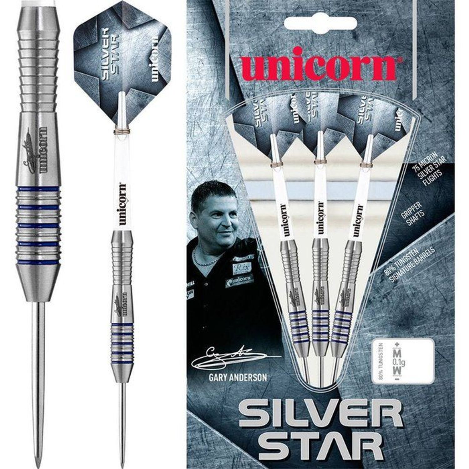 UNICORN SILVER STAR - GARY ANDERSON P3 80% - Steel Tip