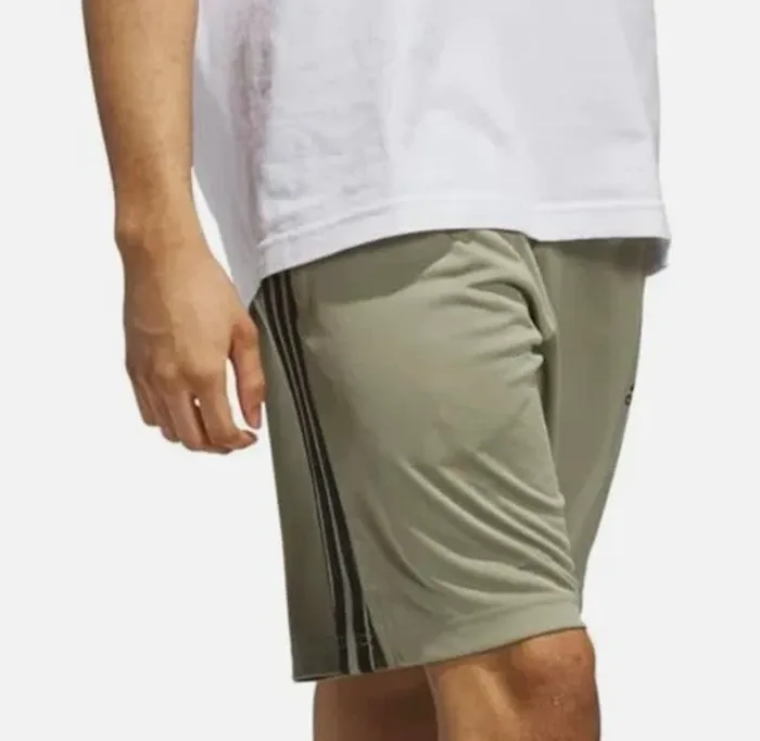 Adidas Men's 3 Stripe Moisture Wicking Breathable Active Short, Black, Size L