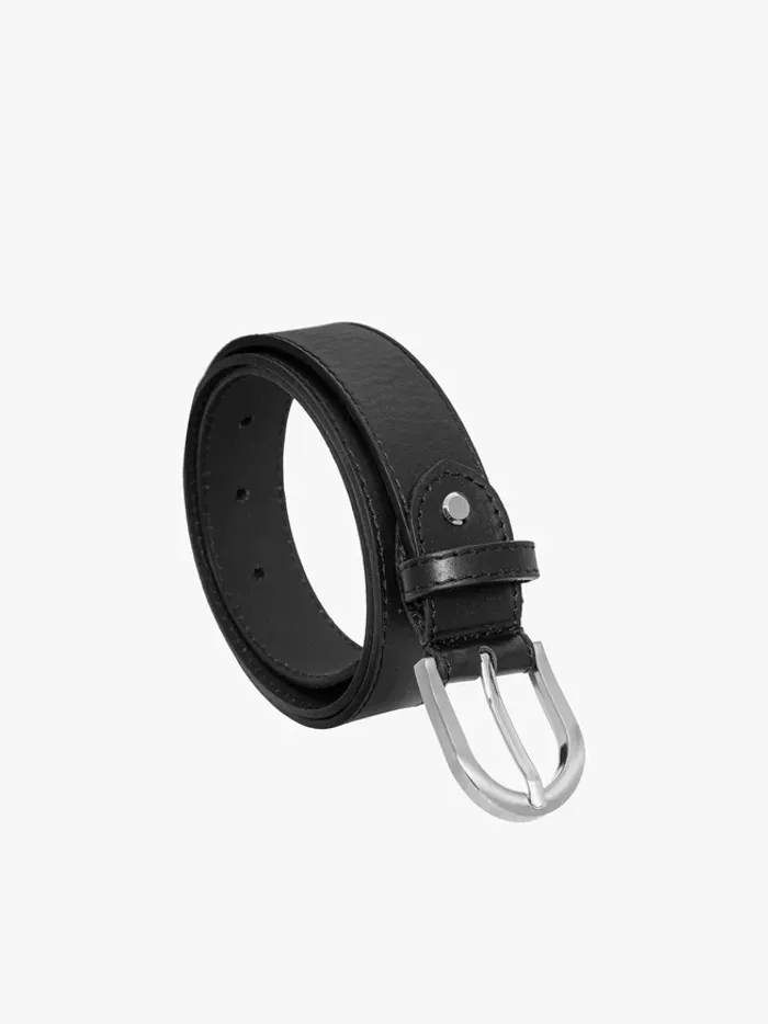 Black belt with silver buckle