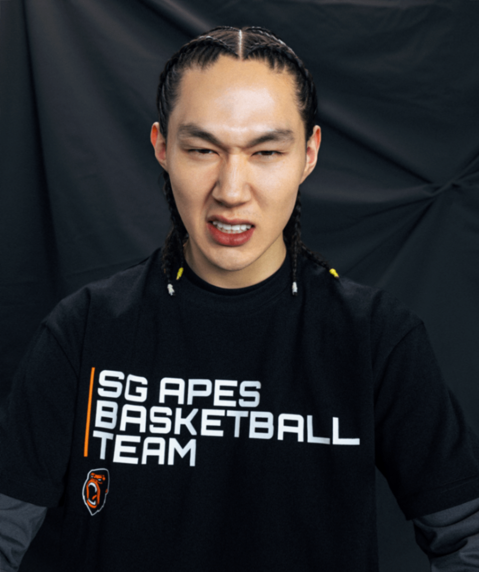 SG APES x BATAAR Black SG APES Basketball Team V2 Cotton T-Shirt | Батаар®