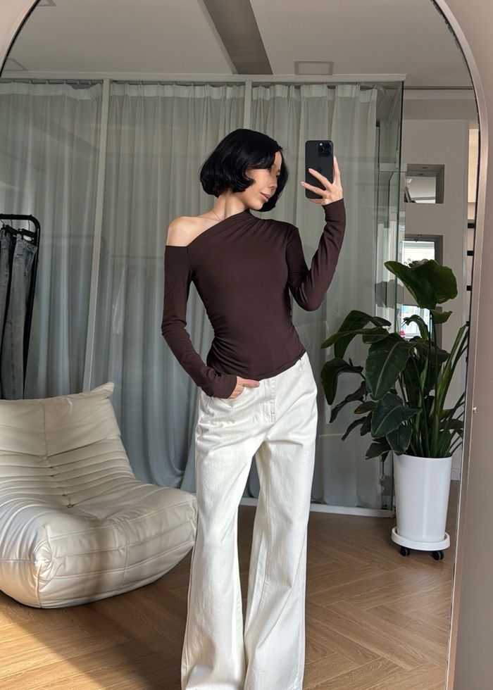 One-shoulder Top /brown/