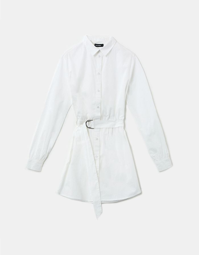 White Mini Shirt Dress