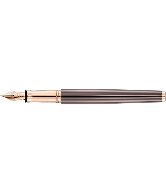 Waldmann Tuscany cap with frosted vela pattern 24ct rose gold plated Fountain Pen 