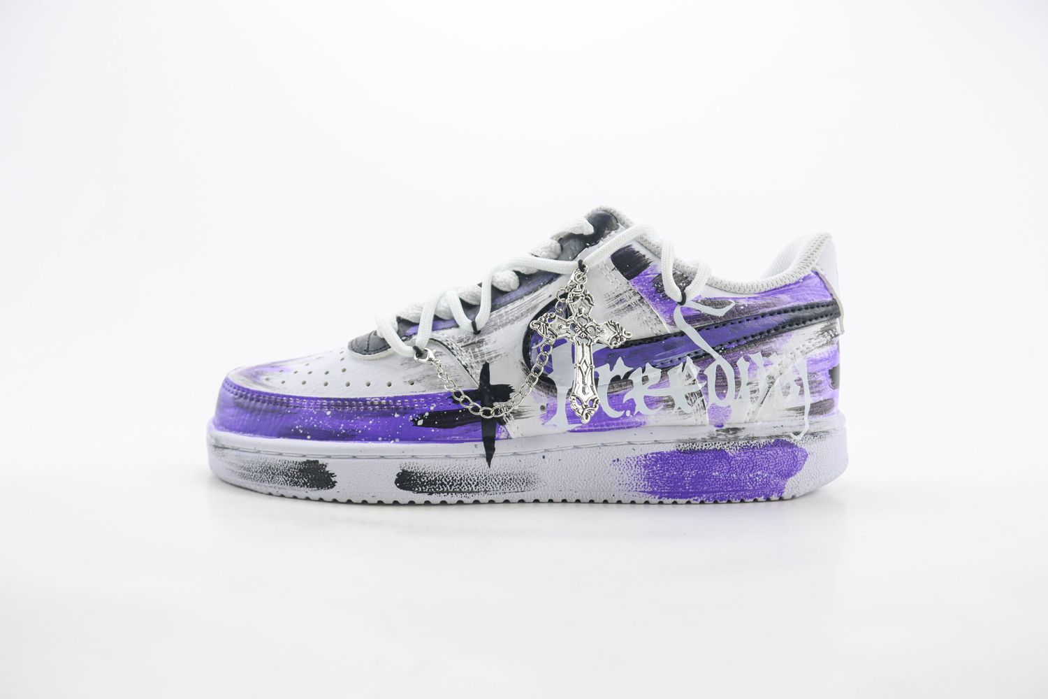  Nike Court Vision Low 'Gothic Graffiti - Black Purple'