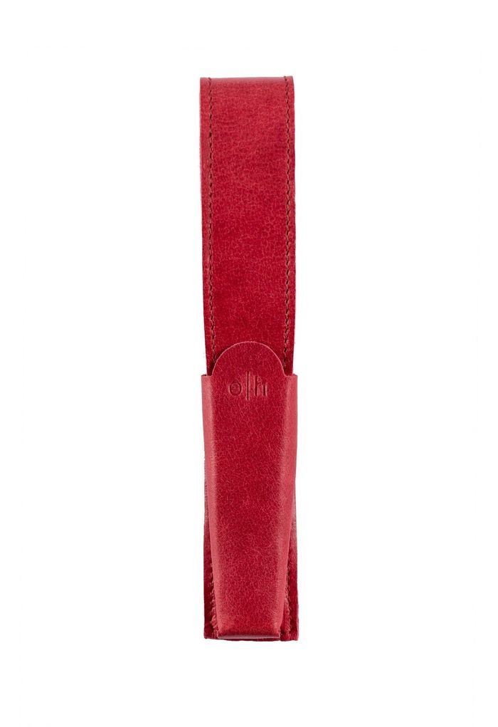 Otto-Hutt Leather pouch Red for 1 writing instrument